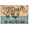 Tin Metal Sign, Farm Fresh Eggs, 12 x 16-In.