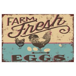 Tin Metal Sign, Farm Fresh Eggs, 12 x 16-In.