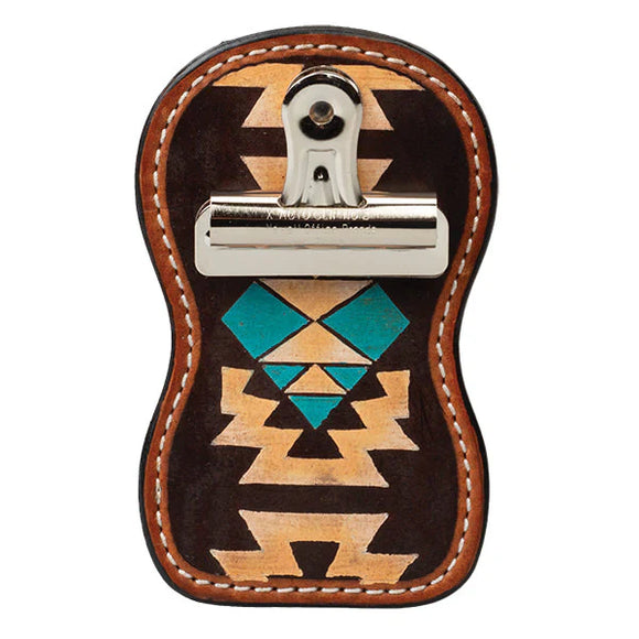 Weaver Leather Show Number Holder with Clip (Turquoise Cross)