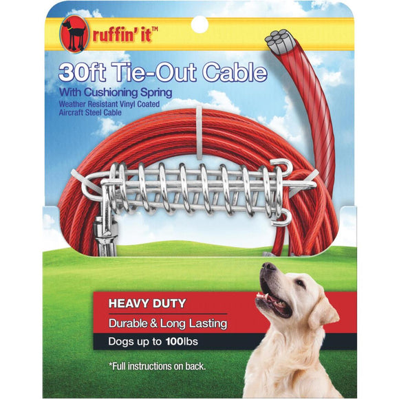 Westminster Pet Ruffin' it Heavy-Duty Large Dog Tie-Out Cable, 30 Ft.