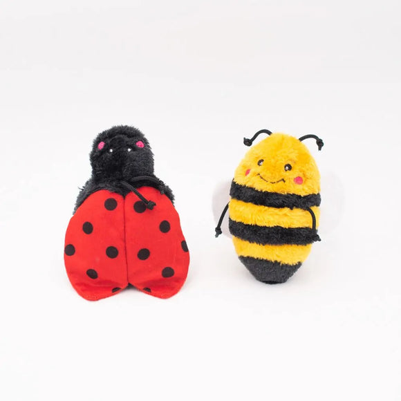 Zippy Paws Crinkle 2-Pack (Bee and Ladybug) Dog Toys