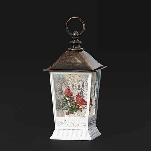Roman LED Lighted Cardinal Christmas Snow Globe Lantern