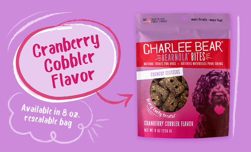 Charlee Bear Bearnola Bites Cranberry Cobbler Flavor Treats for Dogs