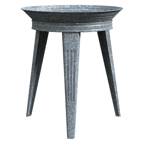 Panacea Galvanized Vintage Metal Bird Bath and Stand