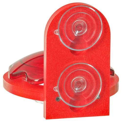 Birds Choice Window Mount Hummingbird Feeder in Red Recycled Plastic