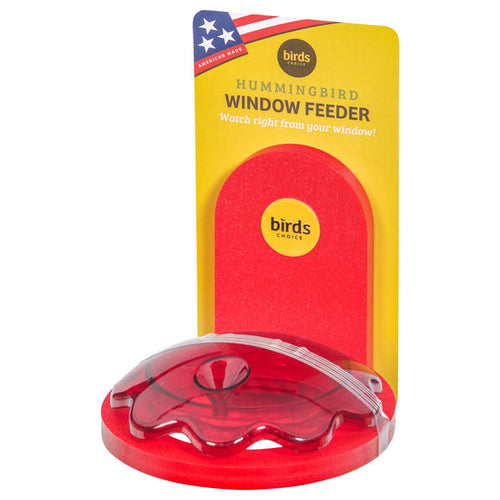 Birds Choice Window Mount Hummingbird Feeder in Red Recycled Plastic