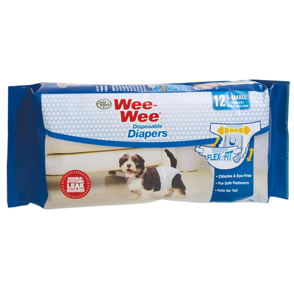 Four Paws Wee-Wee® Disposable Dog Diapers (XS, 12 Count)