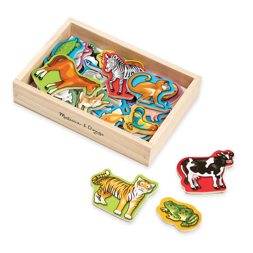 Melissa & Doug Wooden Animal Magnets (20 Wooden Animals)