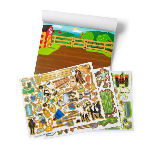 Melissa & Doug Reusable Sticker Pad - Farm (14” x 11” x .25”)