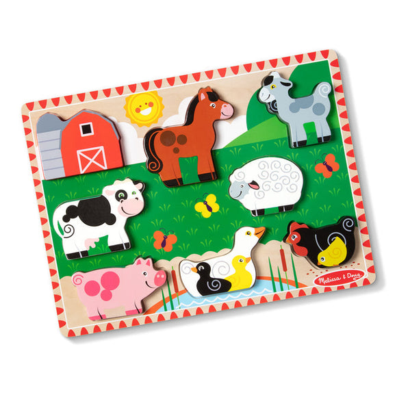 Melissa & Doug Farm Animals Chunky Puzzle (8 Pieces)