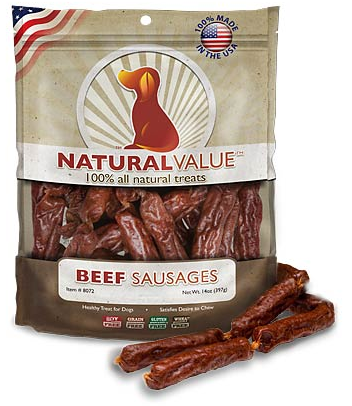 Loving Pets Natural Value Beef Sausages Dog Treats