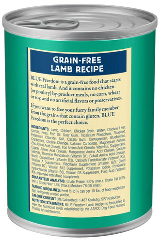 Blue Buffalo Freedom Grain Free Lamb Recipe Canned Dog Food