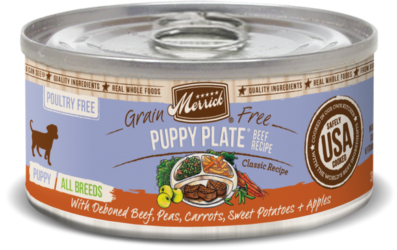 Merrick Grain Free Puppy Plate Beef Recipe Canned Puppy Food