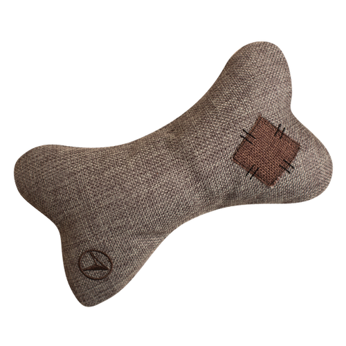 Snugarooz Grey Crinkle Bone Plush Dog Toy