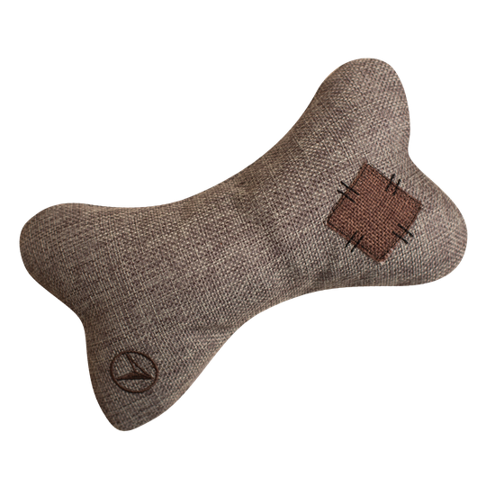 Snugarooz Grey Crinkle Bone Plush Dog Toy