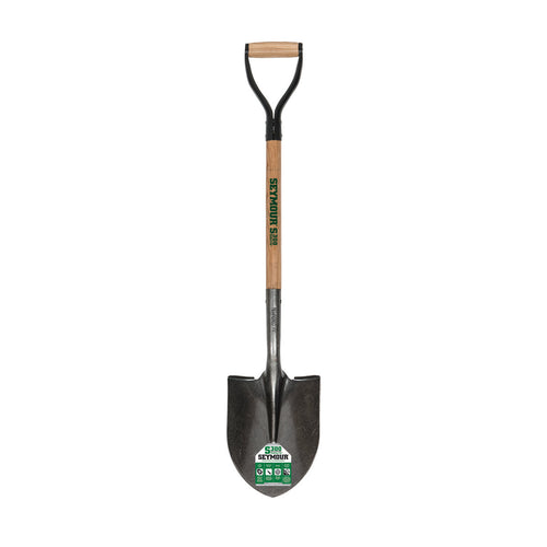 Seymour Midwest 16 Ga. Round Point Shovel, 26 Hardwood Handle, Steel D-Grip