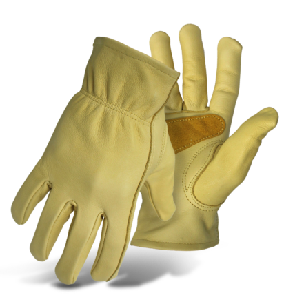 Boss Grain Cowhide Leather Driver With Palm Patch Gloves (Large)