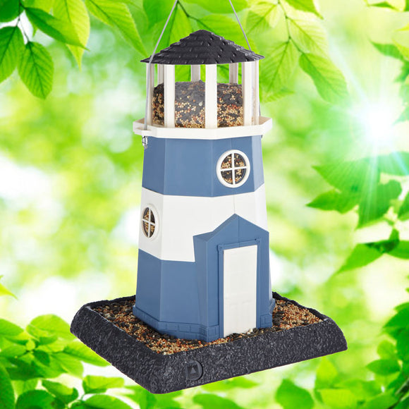 North States Large Nautical Blue/White Lighthouse Birdfeeder