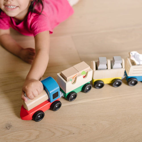 Melissa & Doug Wooden Farm Train Toy Set (Wooden Toys)