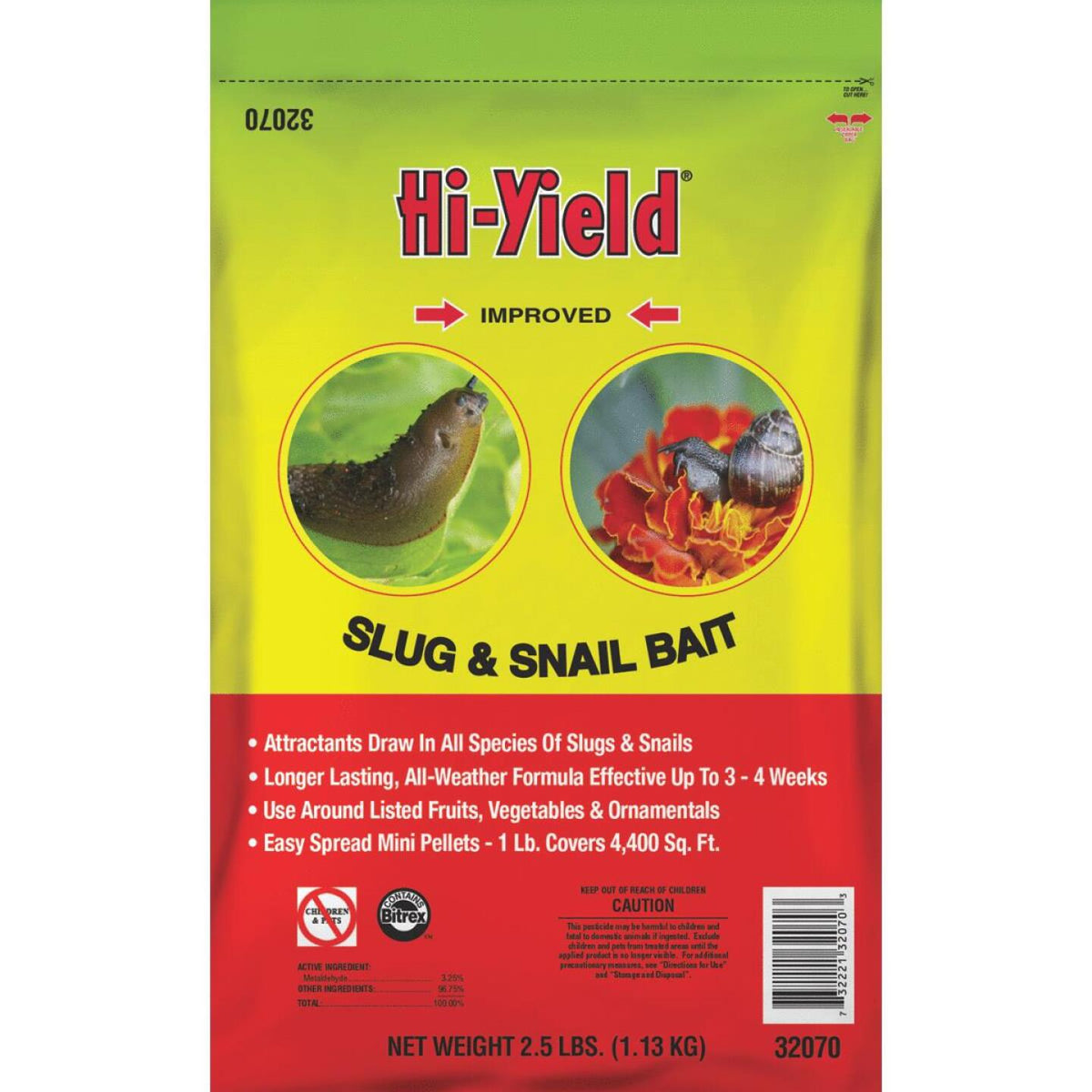 Pellet Insecticide Hi-Yield 2-1/2 Lb. Ready To Use Pellets Slug & Snail Killer - Serving 5 ...