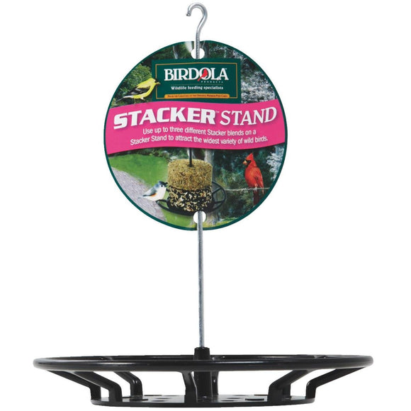 Birdola Seed Stacker Black Plastic Stand Bird Feeder