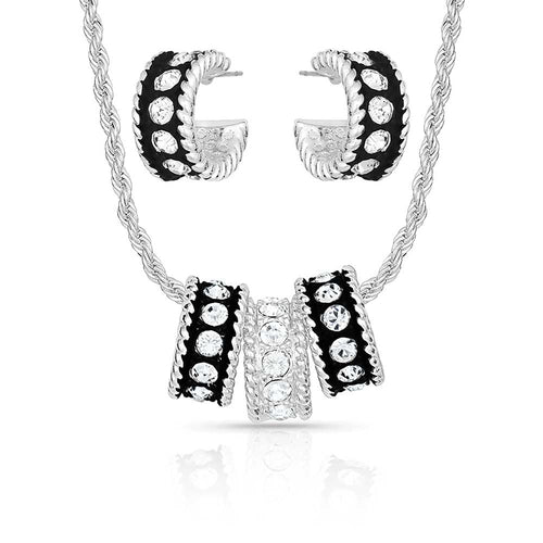 Montana Silversmiths Crystal Shine Jewelry Set (Width: 1.03, Height: 0.7, Length: 19.8)