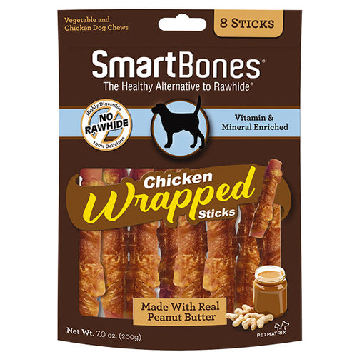 SmartBones Chicken Wrapped Peanut Butter Sticks- Regular Dog Chews