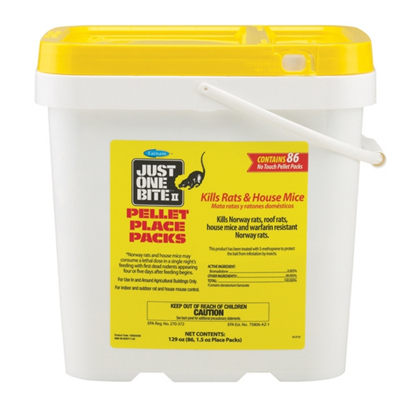 JUST ONE BITE II PELLET PLACE PACKS RAT & MOUSE KILLER (8 lbs)