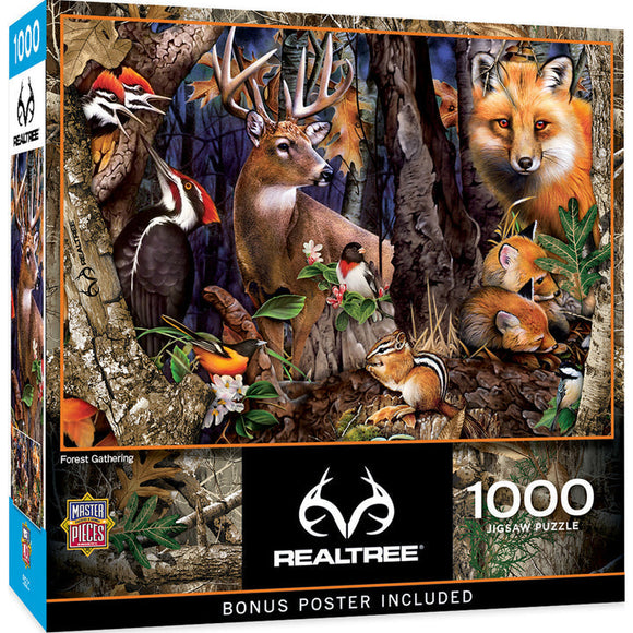 Masterpieces Realtree Forest Gathering 1000 Piece Puzzle (Puzzle Game, 19.25