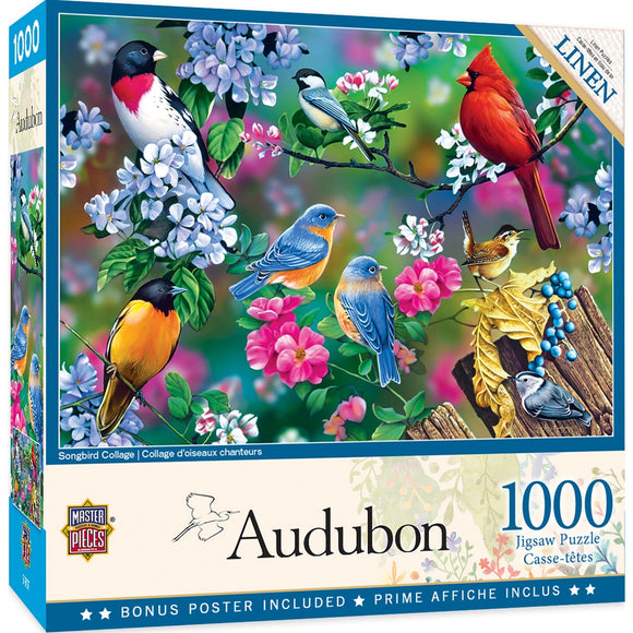 MasterPieces Audubon Songbird Collage 1000 Piece Puzzle (Puzzle Game, 19.25
