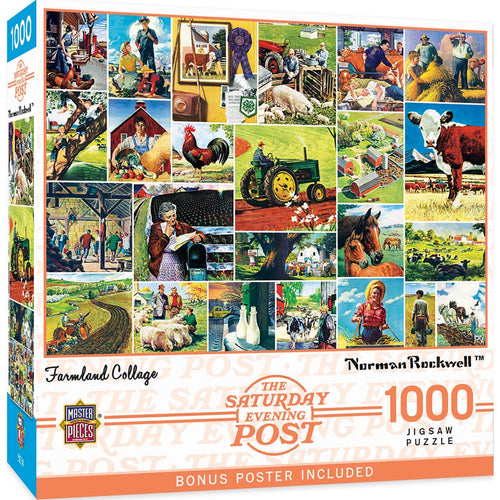 Masterpieces Saturday Evening Post Farmland Collage 1000 Piece Puzzle (Puzzle Game, 19.25 x 26.75)