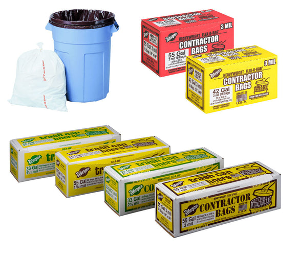 Warp Brothers Flex-O-Bag® Trash Can Liners And Contractor Bags 3 mil. 42 gal. (3 mil. x 42 Gal)