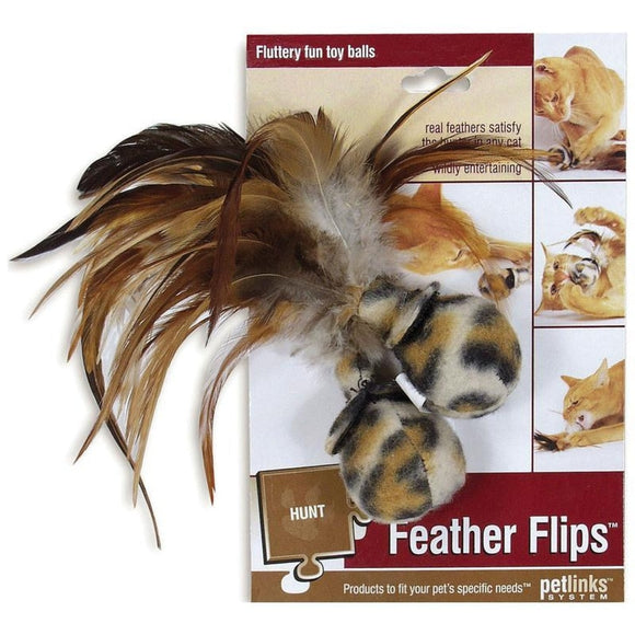 FEATHER FLIPS FEATHERED BALL CAT TOY (7.8 OZ)