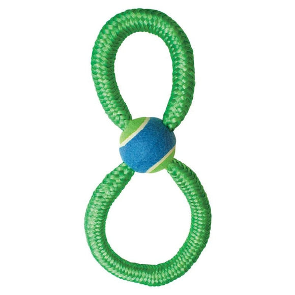 SPOT MONSTER BUNGEE FIGURE 8 WITH TENNIS BALL (13 IN, GREEN)