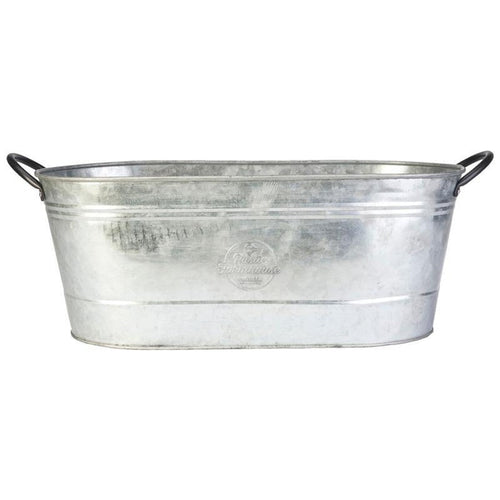 OVAL WASHTUB PLANTER (16 INCH, GALVANIZED)