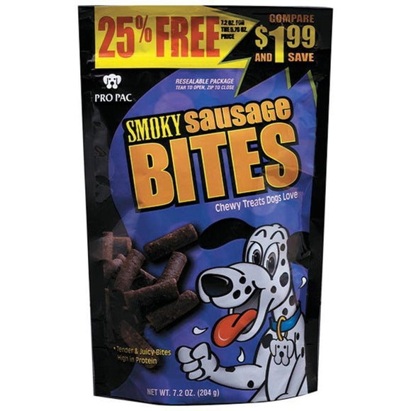 Pro Pac Smoky Sausage Bites Dog Treats (7.2-oz)