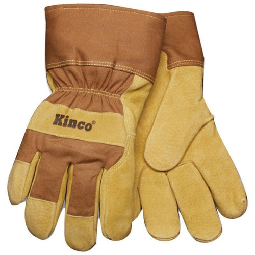 Kinco Lined Suede Pigskin Glove (TAN/BROWN Large)