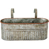 EMBOSSED AGED GALVANIZED HANGING PLANTER (16 INCH)