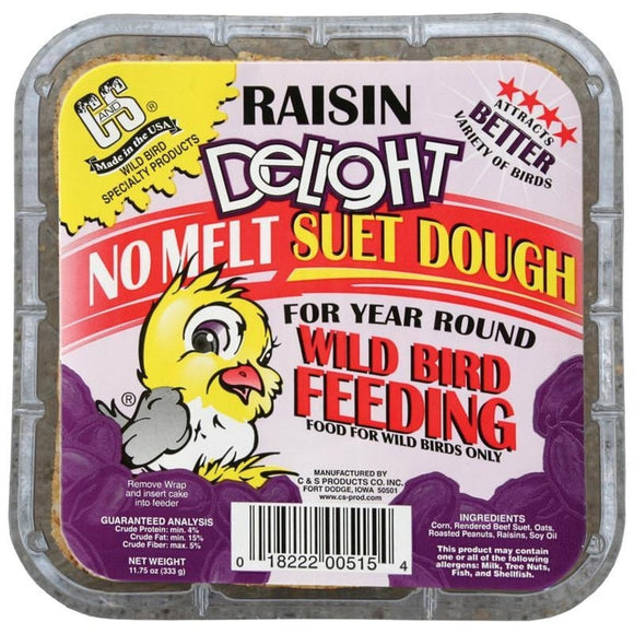 C&S Raisin Delight No Melt Suet Dough (11.75 oz)