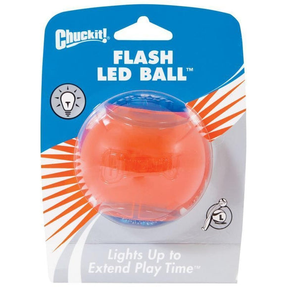 CHUCKIT! FLASH LED BALL (LG, BLUE/ORANGE)