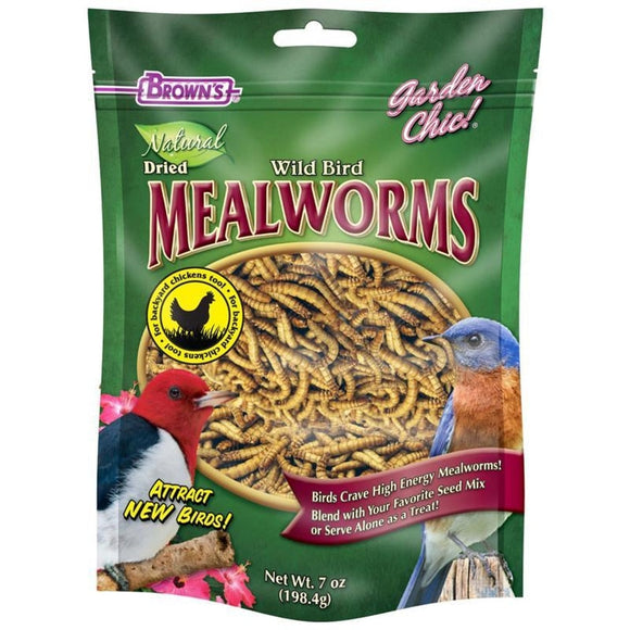 GARDEN CHIC DRIED MEALWORMS POUCH (7 oz)