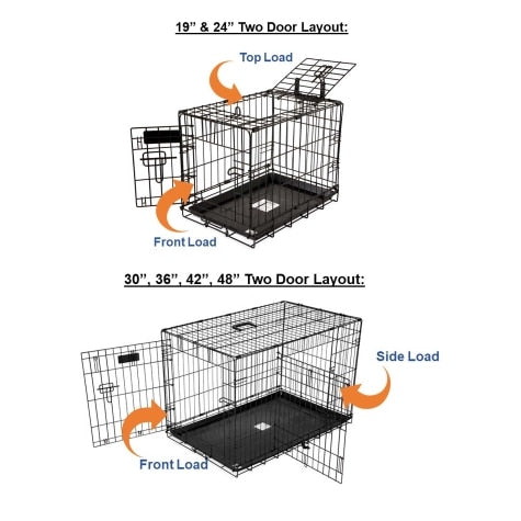 Precision Pet 2 Door Wire Crate (Black, 19)