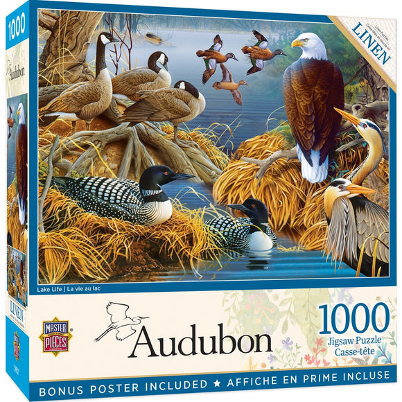 Masterpieces Audubon Lake Life 1000 Piece Puzzle (Puzzle Game, 19.25